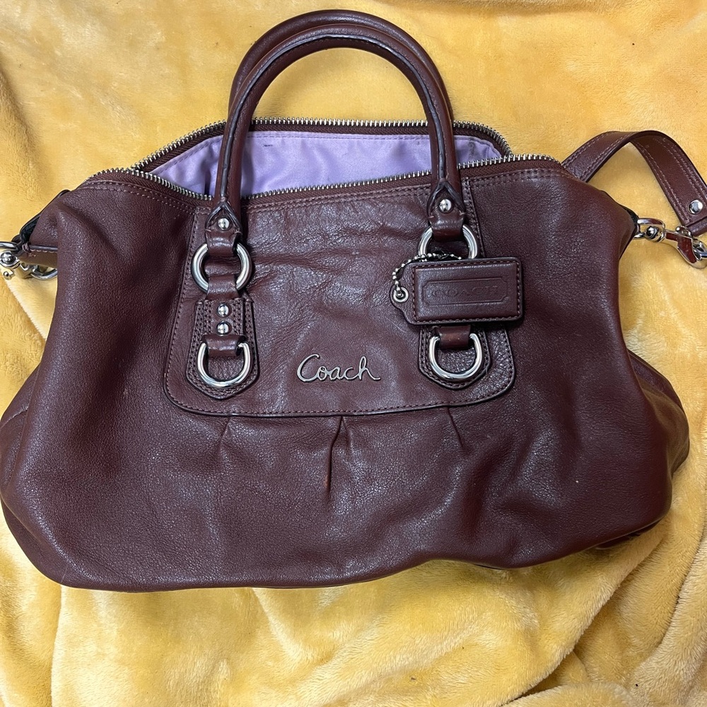 Coach leather mid size bag
